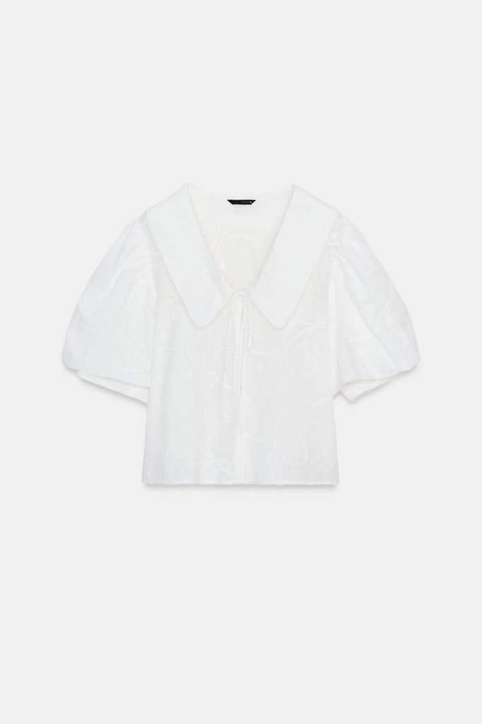 Embroidered Collar Blouse